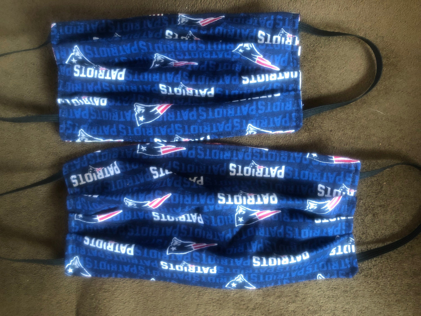 Patriots face masks 1 adult, 1 child