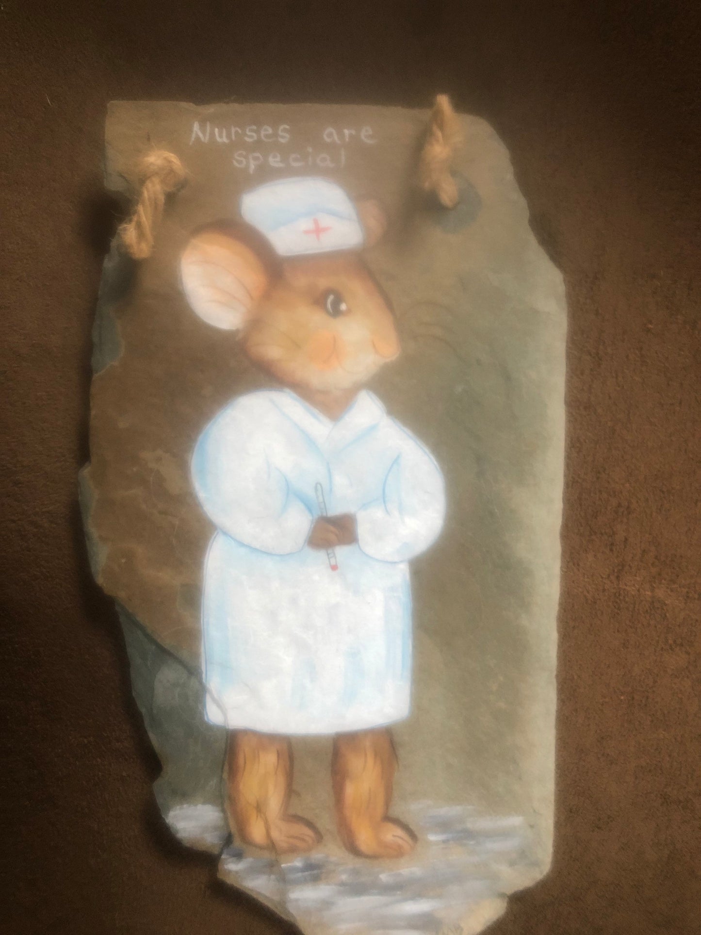 Slate oil painting nurse