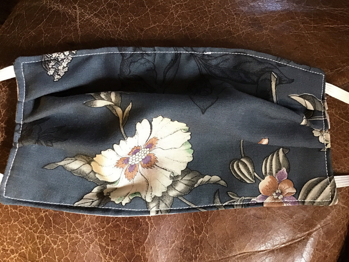 Handmade reversible face mask with flowers
