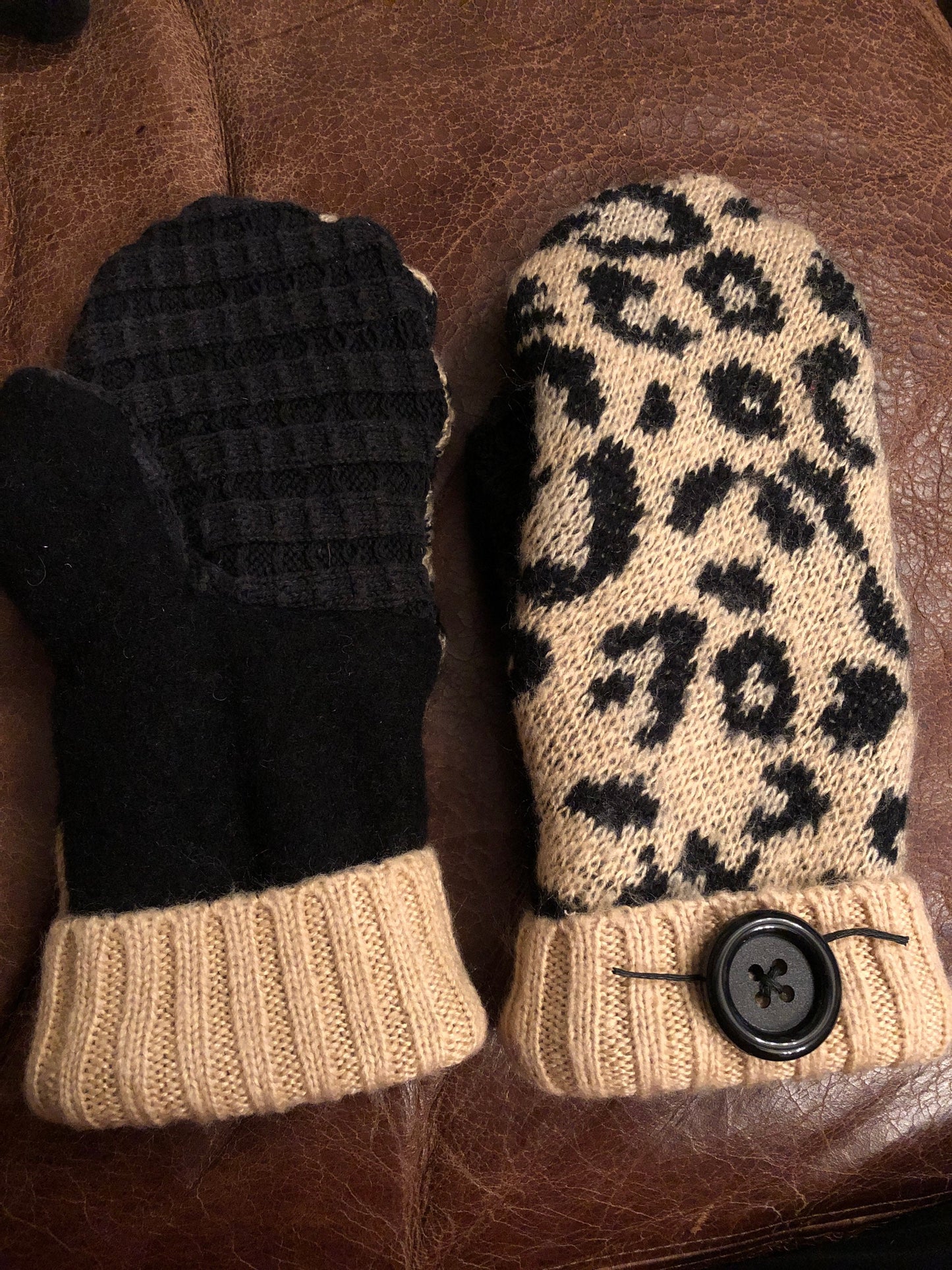Handmade sweater mittens