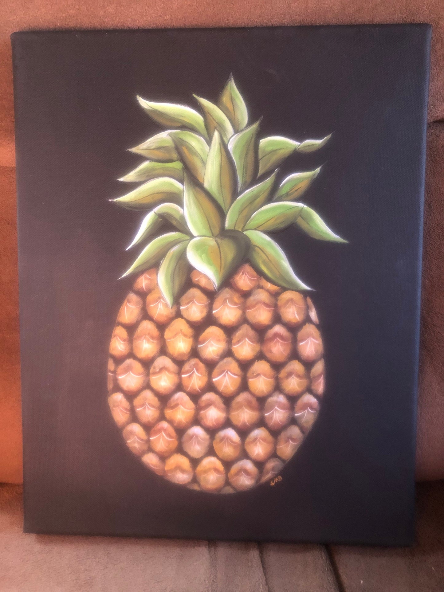 Painted pineapple oil on canvas.