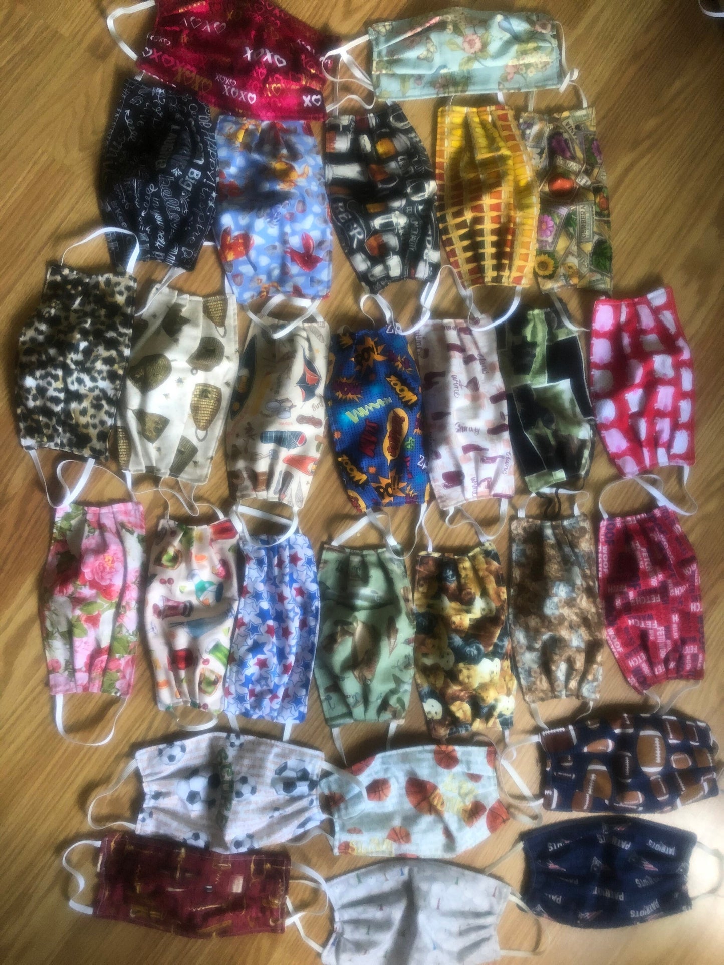 Face masks handmade you pick which print