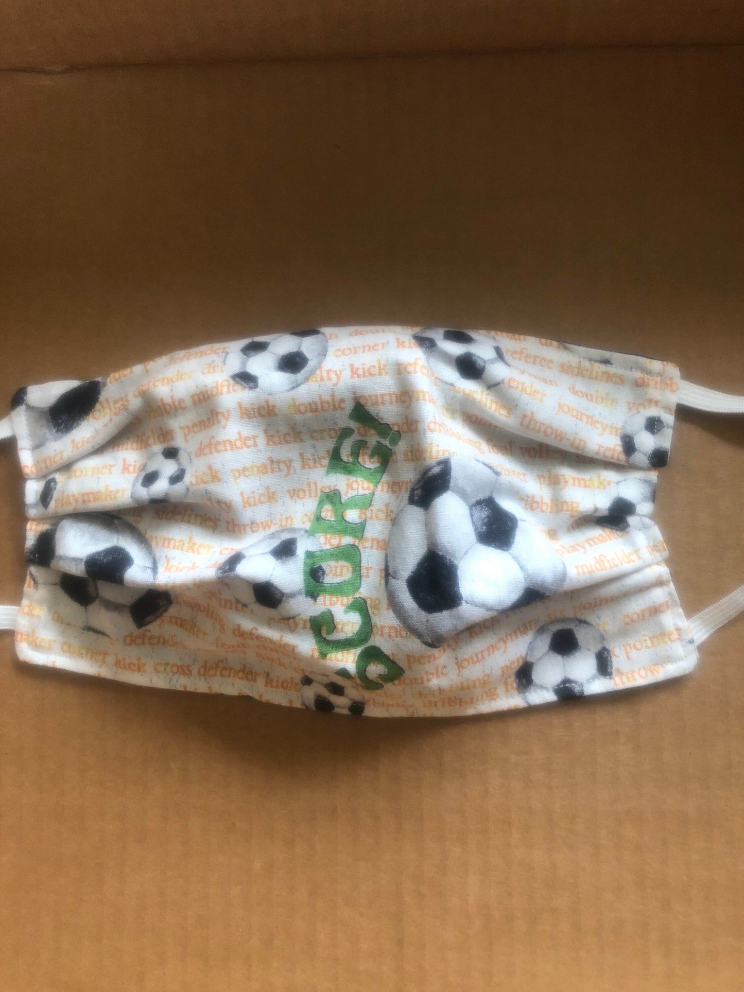 Soccer hand made face mask