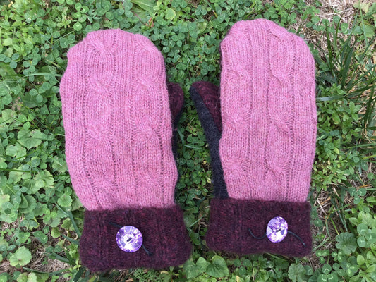 Handmade mittens from sweaters