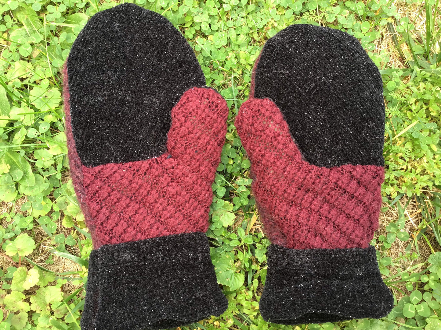 Handmade mittens from sweaters