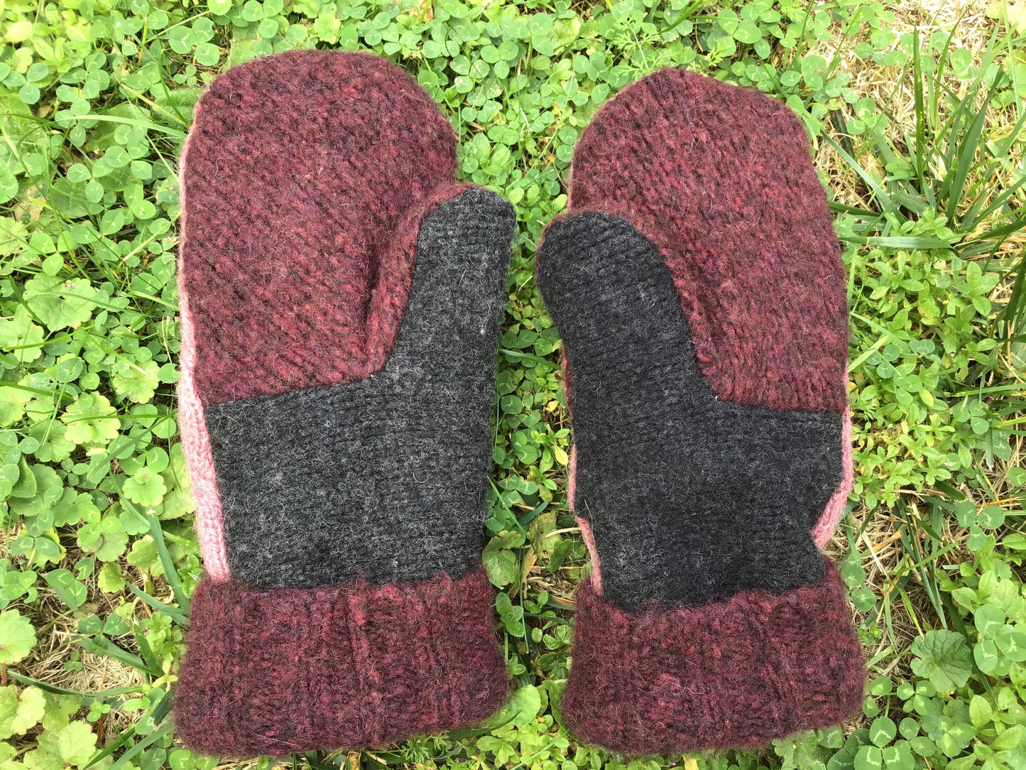 Handmade mittens from sweaters