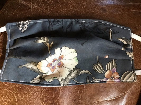 Handmade reversible face mask with flowers