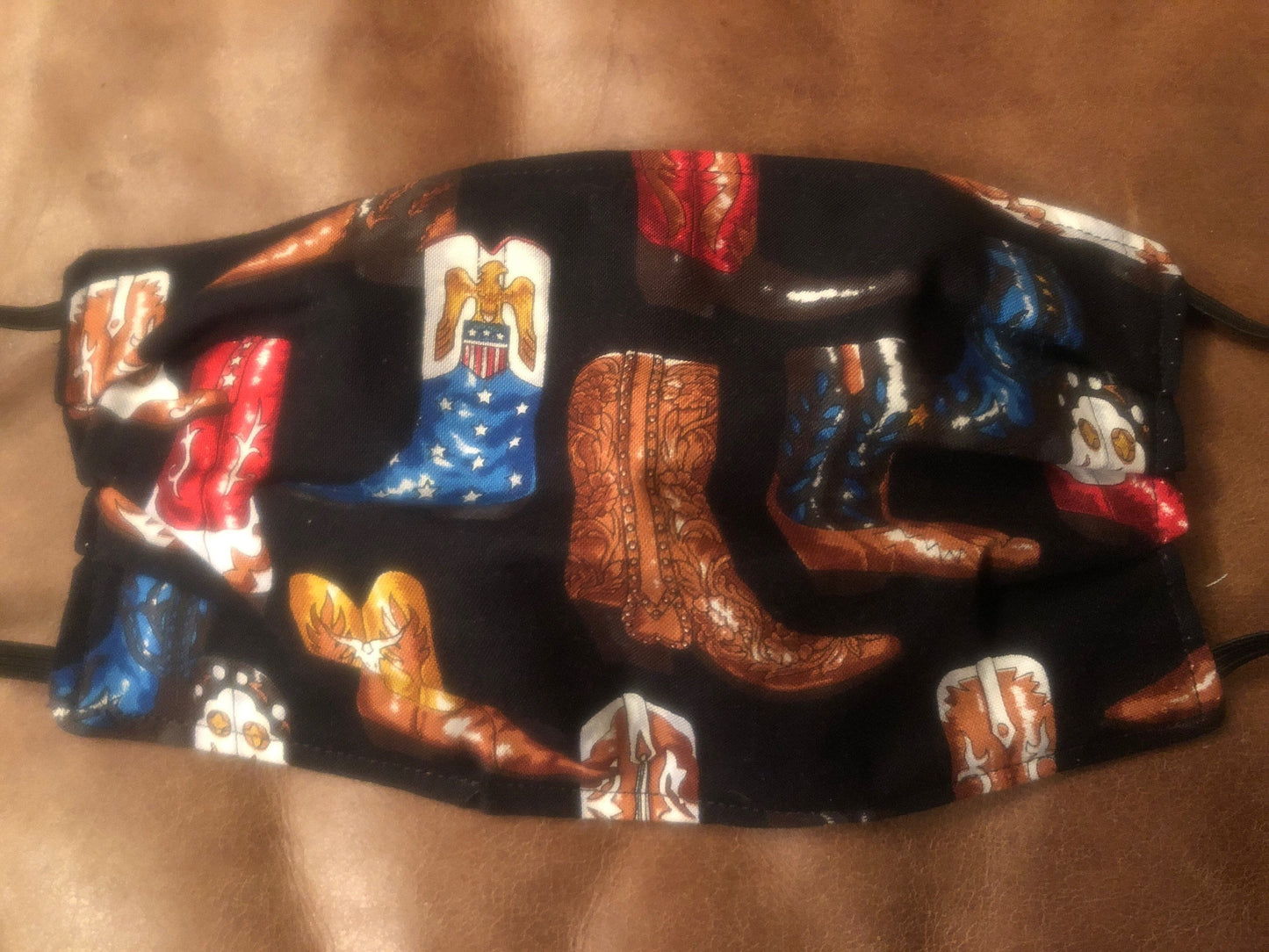 Cowboy boots handmade face mask