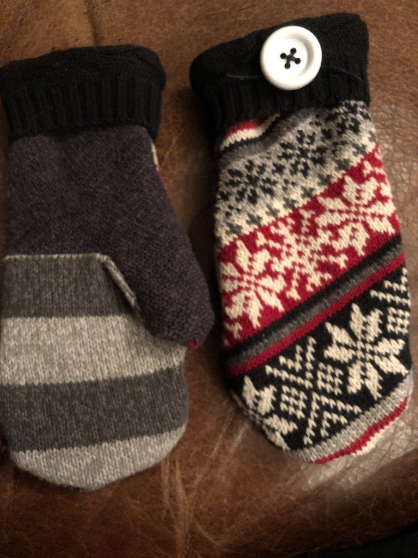 Handmade sweater mittens